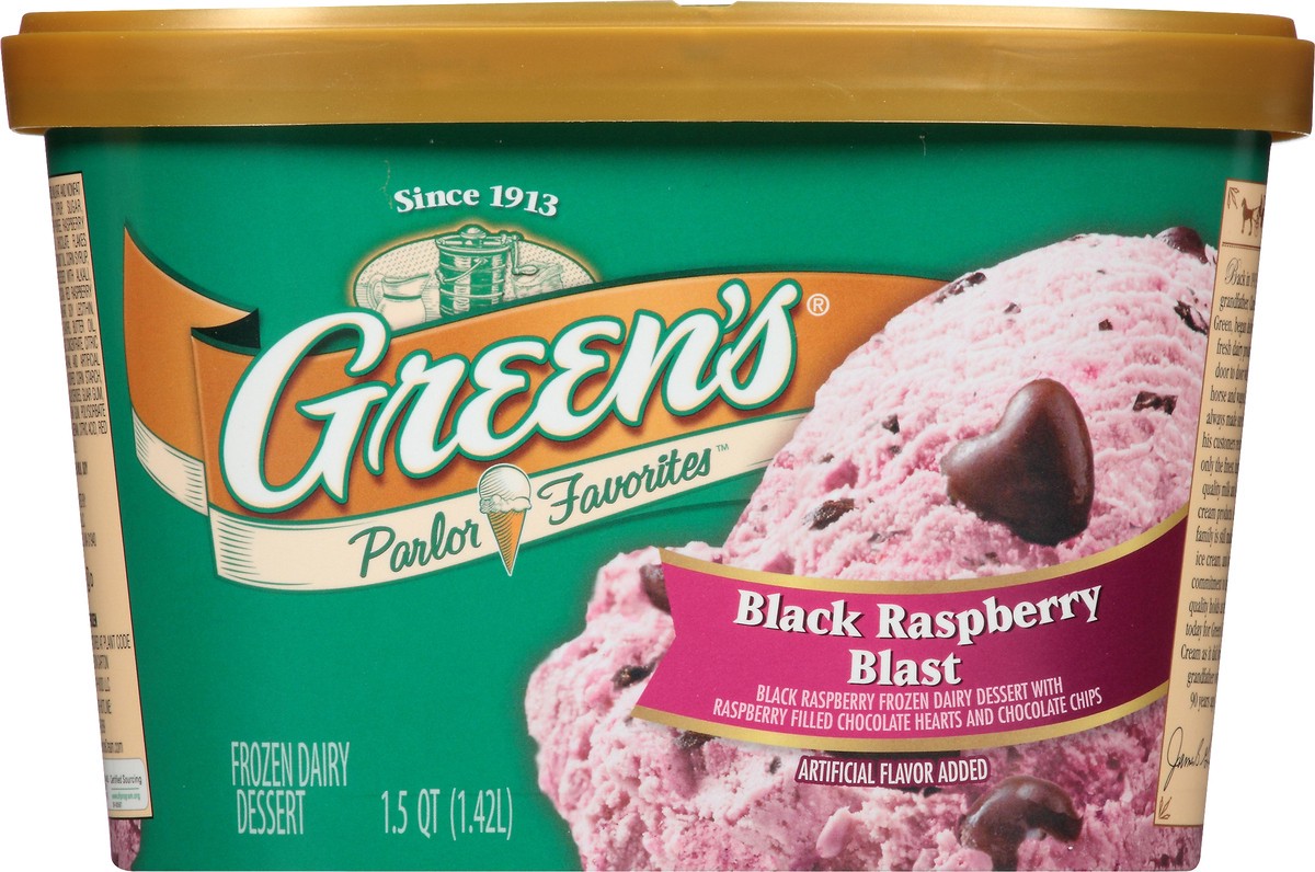 slide 6 of 10, Green's Parlor Favorites Black Raspberry Blast Frozen Dairy Dessert . Carton - 1.5 qt, 1.5 qt