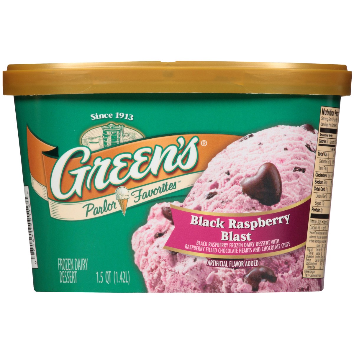 slide 1 of 10, Green's Parlor Favorites Black Raspberry Blast Frozen Dairy Dessert 1.5 qt. Carton, 1.5 qt