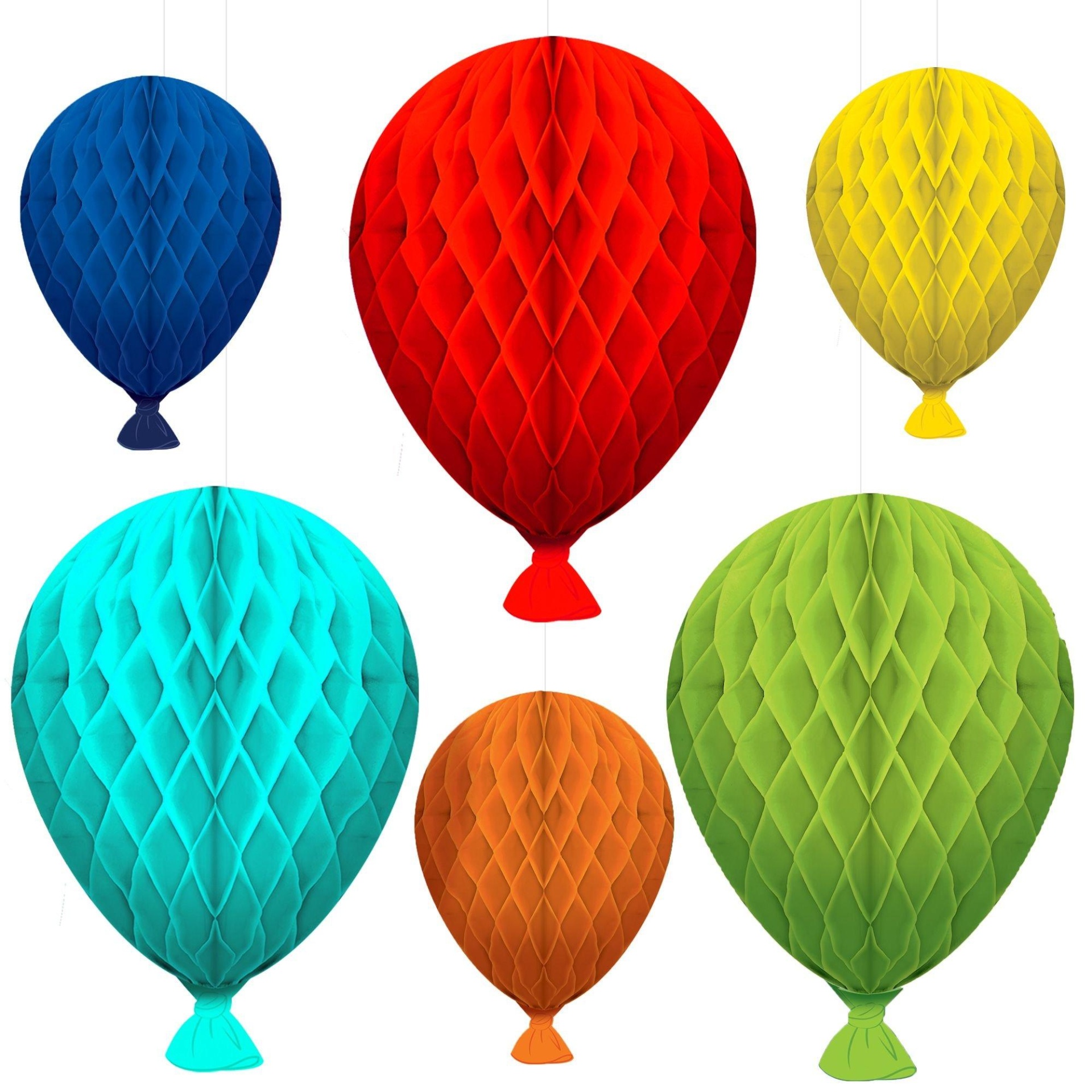 slide 1 of 1, Party City Birthday Balloons Honeycomb Decorations, 6 ct