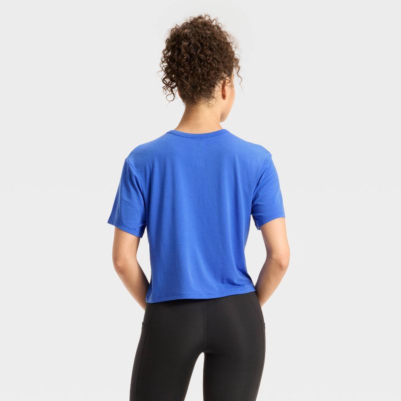slide 2 of 5, Women's Beyond Ease Crewneck Short Sleeve T-Shirt - All In Motion™ Royal Blue XS, 1 ct