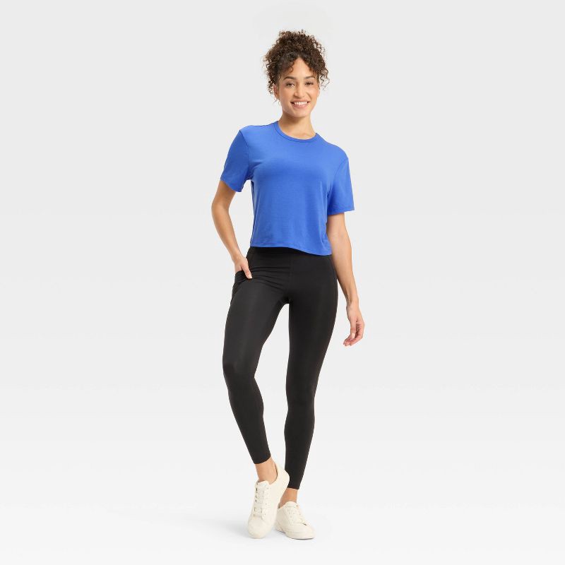 slide 3 of 5, Women's Beyond Ease Crewneck Short Sleeve T-Shirt - All In Motion™ Royal Blue XS, 1 ct