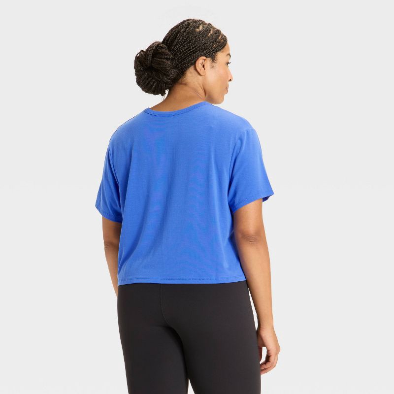 slide 5 of 5, Women's Beyond Ease Crewneck Short Sleeve T-Shirt - All In Motion™ Royal Blue XS, 1 ct