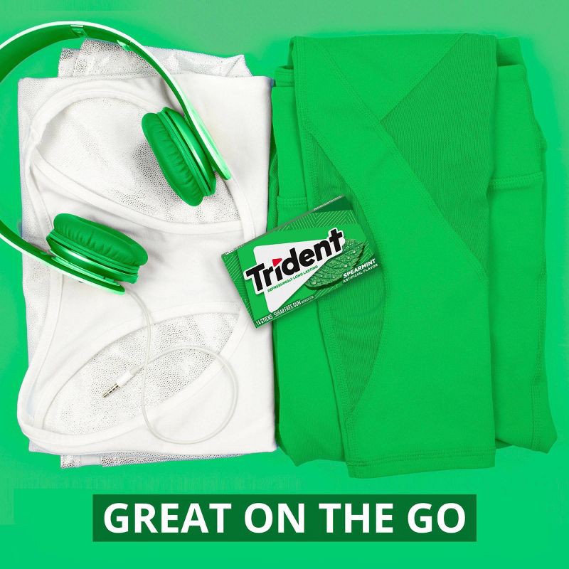 slide 6 of 10, Trident Spearmint Chewing Gums - 2.816oz/3pk, 2.816 oz, 3 ct