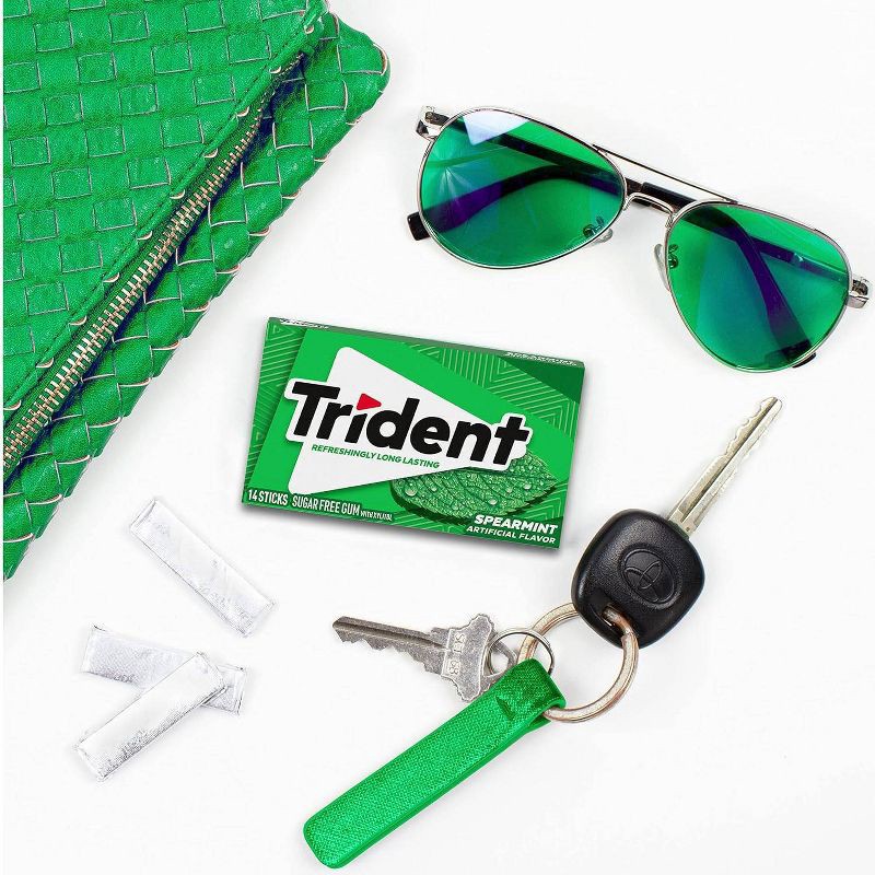 slide 8 of 10, Trident Spearmint Chewing Gums - 2.816oz/3pk, 2.816 oz, 3 ct