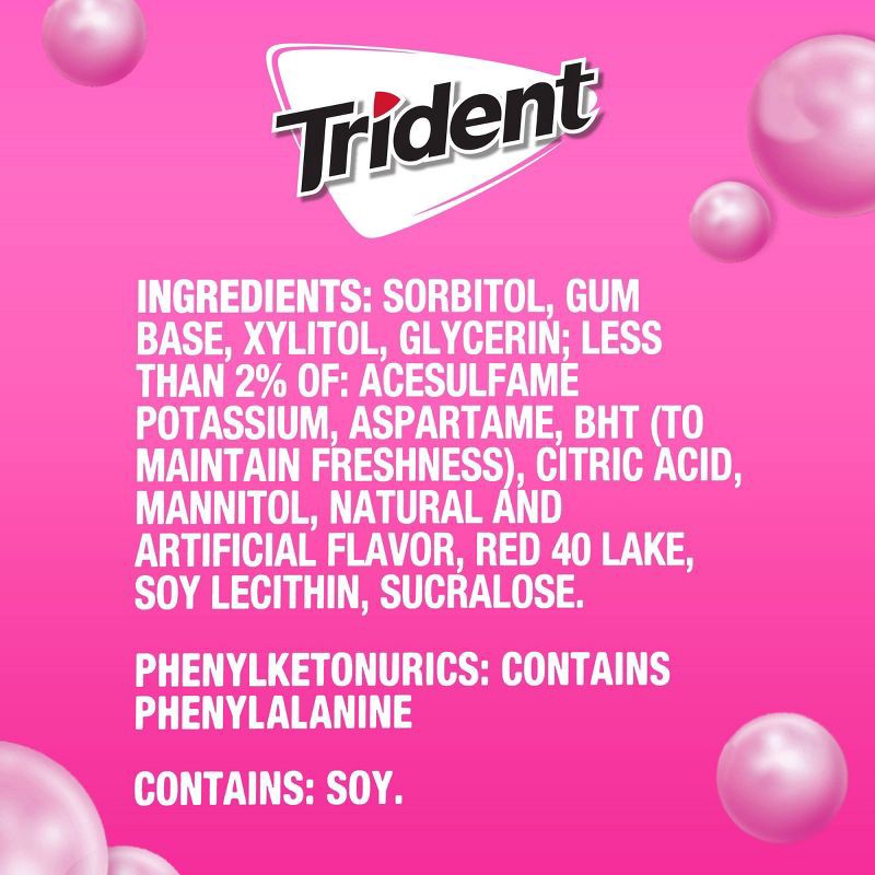 slide 7 of 11, Trident Bubblegum Chewing Gums - 2.816oz/3pk, 2.816 oz, 3 ct