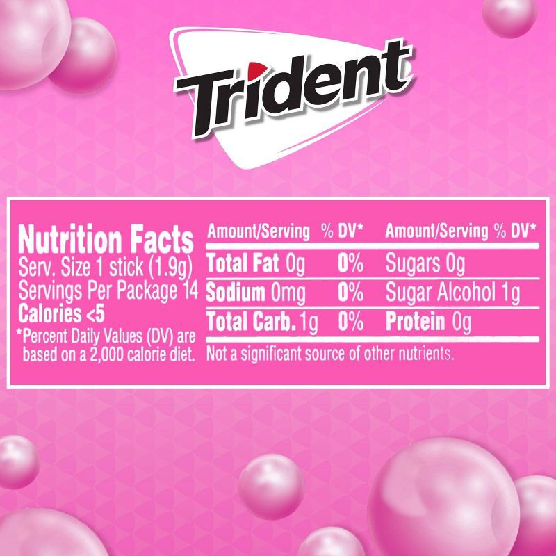 slide 8 of 11, Trident Bubblegum Chewing Gums - 2.816oz/3pk, 2.816 oz, 3 ct