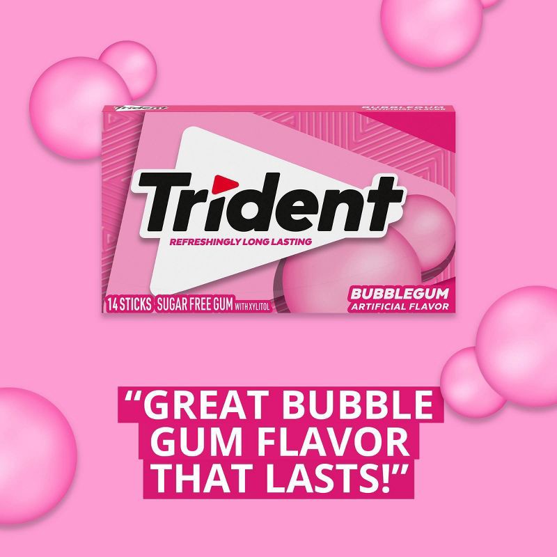 slide 10 of 11, Trident Bubblegum Chewing Gums - 2.816oz/3pk, 2.816 oz, 3 ct