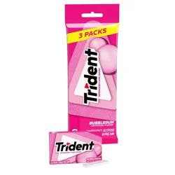 Trident Bubblegum Chewing Gums - 2.816oz/3pk