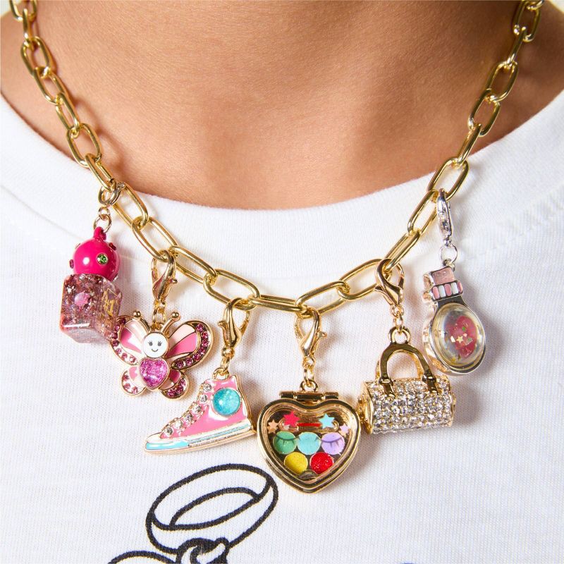 slide 4 of 5, FAO Schwarz Charm Squad Gold Necklace, 1 ct