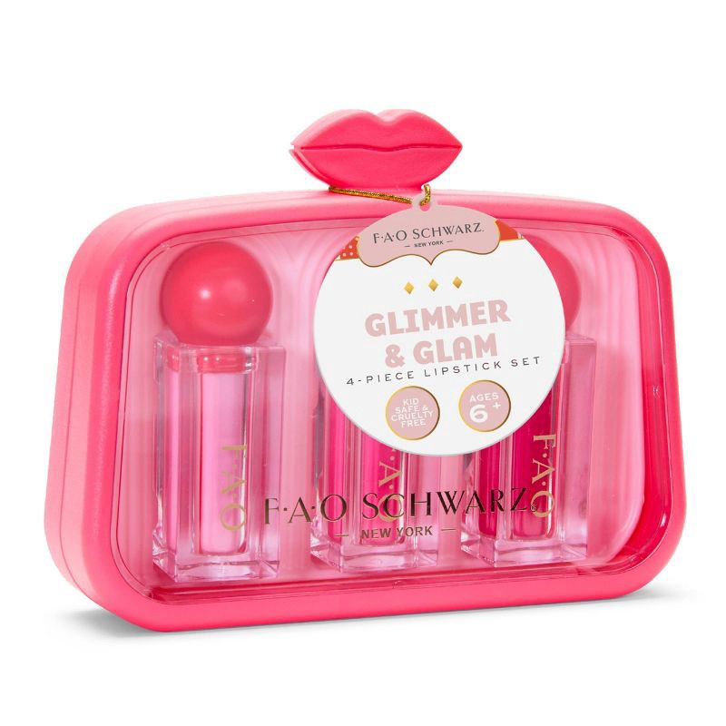 slide 5 of 6, FAO Schwarz Glimmer & Glam 4pc Lipstick Set, 4 ct