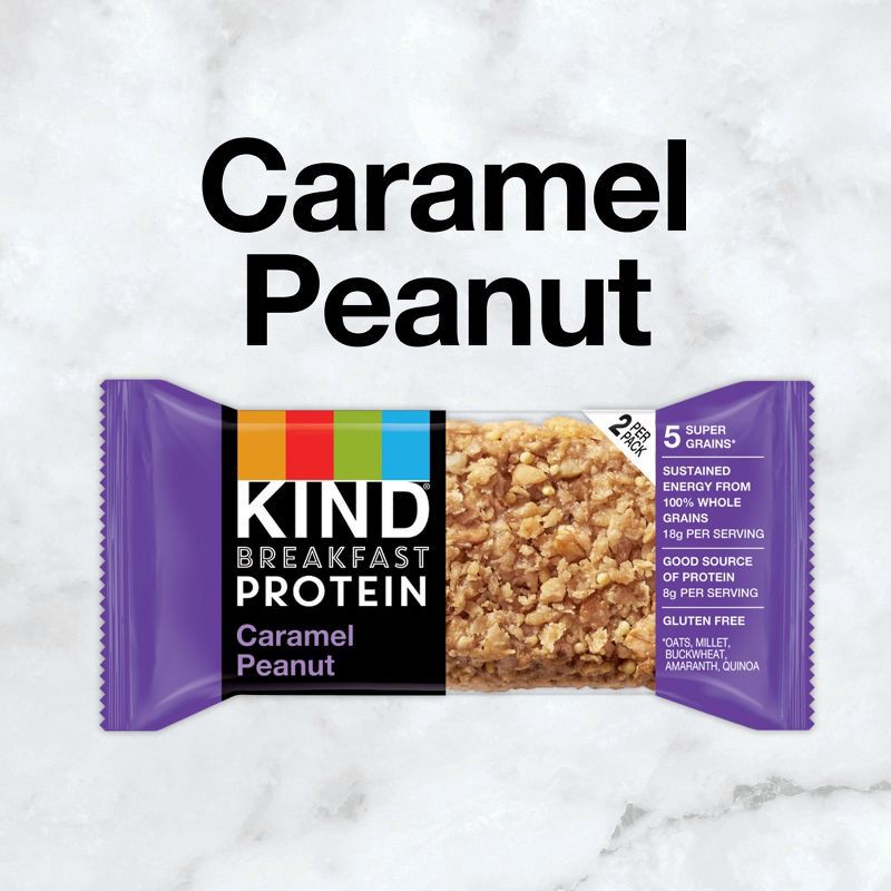 slide 4 of 8, KIND Caramel Peanut Breakfast Nutrition Bars - 10.58oz/6ct, 10.58 oz, 6 ct