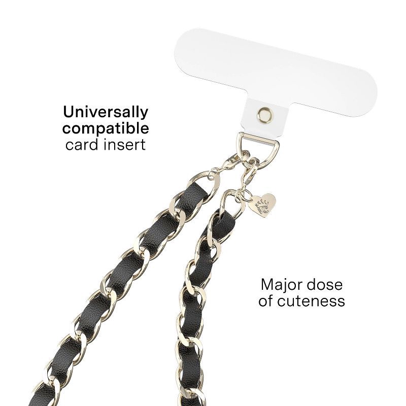 slide 3 of 4, VELVET CAVIAR Phone Charm - Black Leather Chain, 1 ct