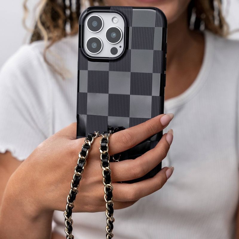 slide 4 of 4, VELVET CAVIAR Phone Charm - Black Leather Chain, 1 ct