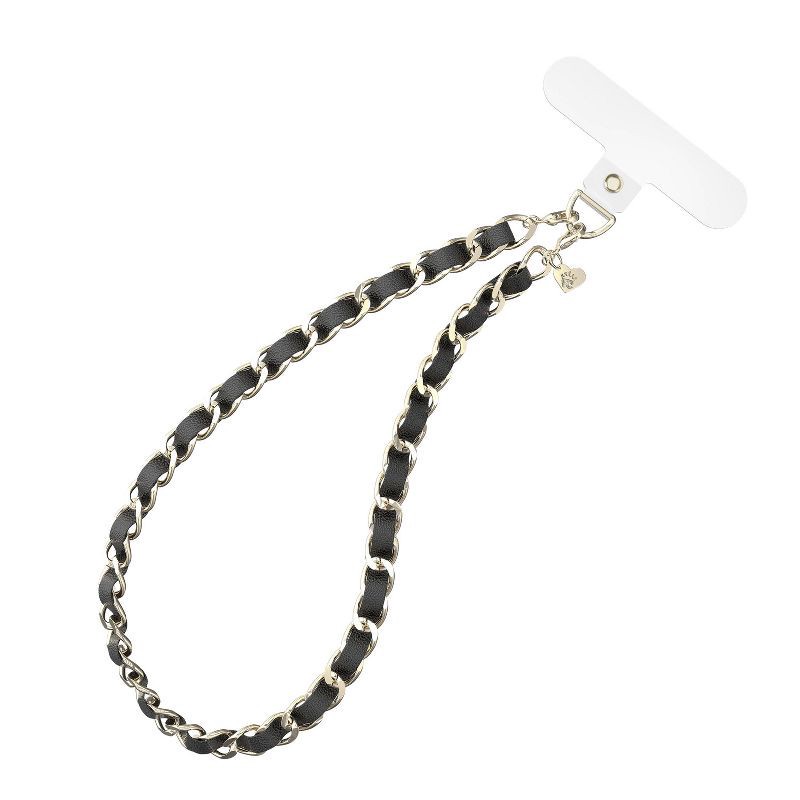 slide 1 of 4, VELVET CAVIAR Phone Charm - Black Leather Chain, 1 ct