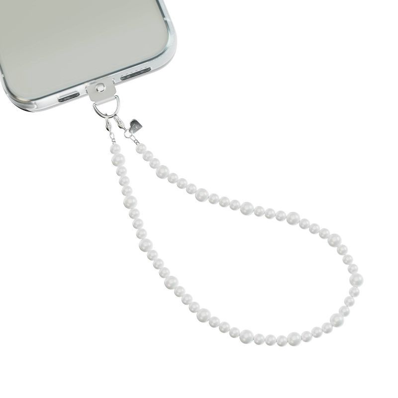 slide 2 of 4, VELVET CAVIAR Phone Charm - White Pearl: Cell Phone Accessory, 7.1" Height, 1 ct