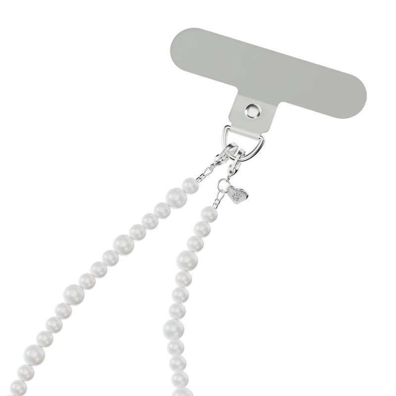 slide 3 of 4, VELVET CAVIAR Phone Charm - White Pearl: Cell Phone Accessory, 7.1" Height, 1 ct