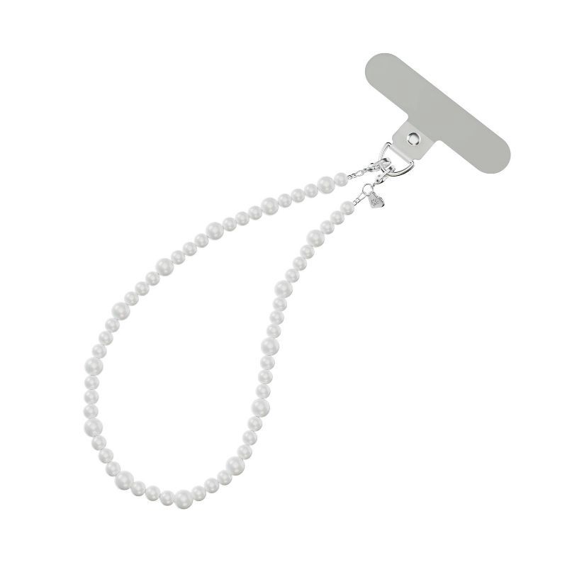 slide 1 of 4, VELVET CAVIAR Phone Charm - White Pearl: Cell Phone Accessory, 7.1" Height, 1 ct