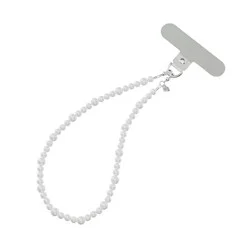VELVET CAVIAR Phone Charm - White Pearl: Cell Phone Accessory, 7.1" Height
