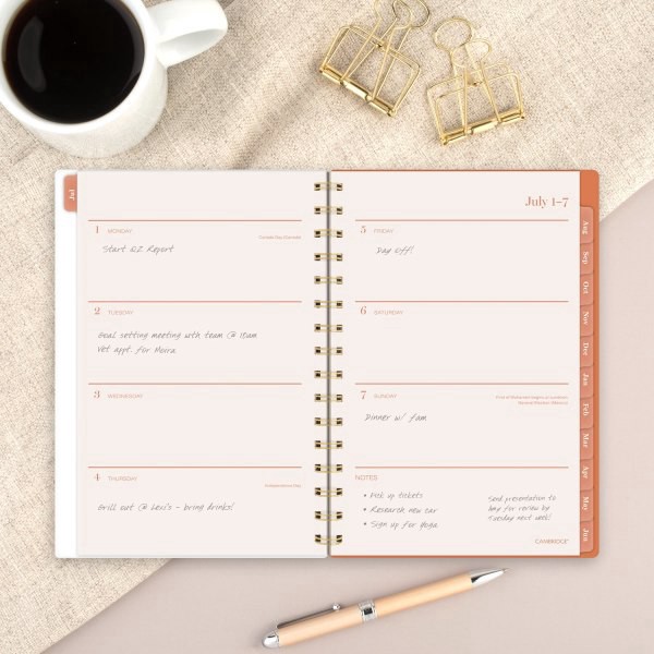 slide 6 of 10, 2024-2025 Cambridge Sunbeams Weekly/Monthly Academic Planner, 5-1/2"" X 8-1/2"", Orange, July 2024 To June 2025, 1716-200A, 1 ct