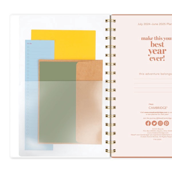 slide 5 of 10, 2024-2025 Cambridge Sunbeams Weekly/Monthly Academic Planner, 5-1/2"" X 8-1/2"", Orange, July 2024 To June 2025, 1716-200A, 1 ct