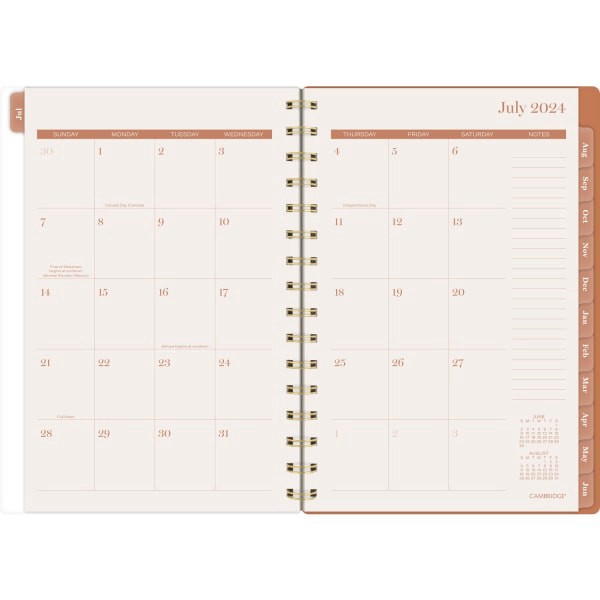slide 3 of 10, 2024-2025 Cambridge Sunbeams Weekly/Monthly Academic Planner, 5-1/2"" X 8-1/2"", Orange, July 2024 To June 2025, 1716-200A, 1 ct