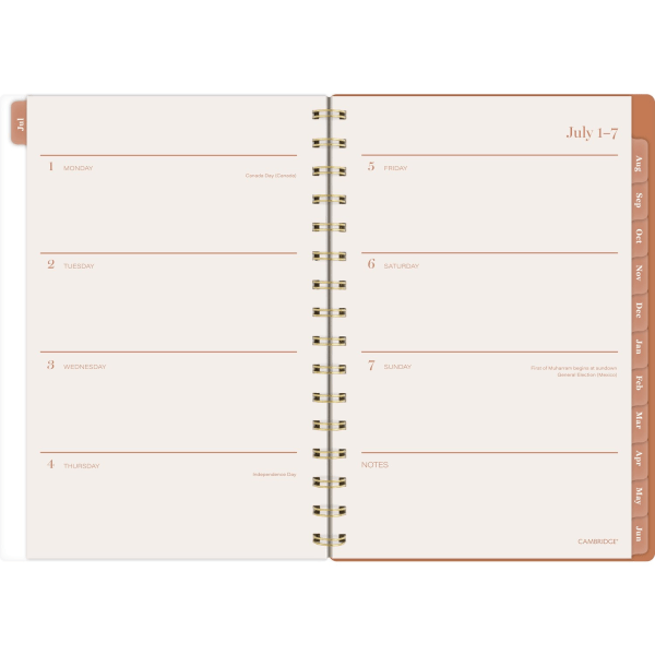 slide 8 of 10, 2024-2025 Cambridge Sunbeams Weekly/Monthly Academic Planner, 5-1/2"" X 8-1/2"", Orange, July 2024 To June 2025, 1716-200A, 1 ct