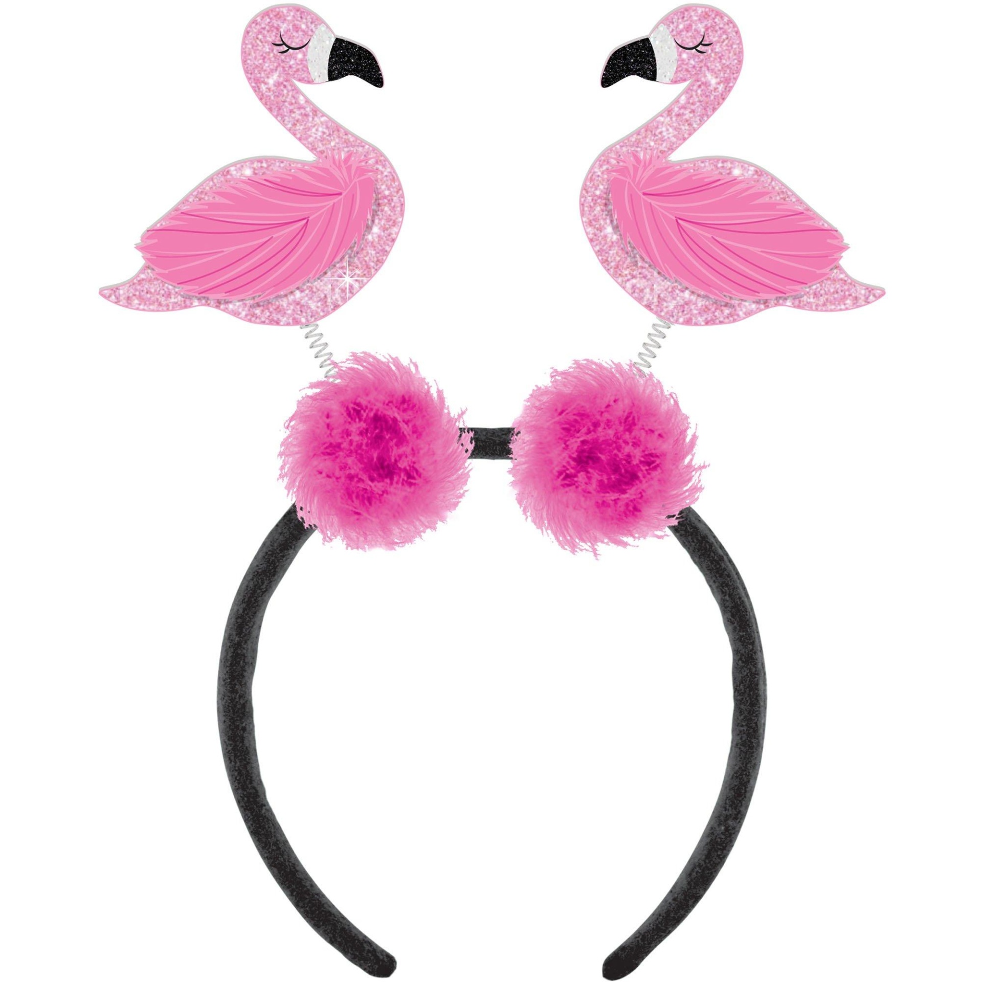 slide 1 of 1, Party City Glitter Flamingo Feather & Plastic Head Bopper, 1 ct