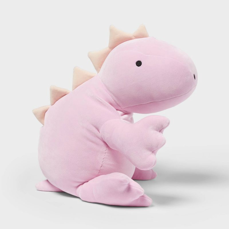 slide 4 of 4, Dinosaur Weighted Plush Kids' Throw Pillow Purple - Pillowfort™, 1 ct