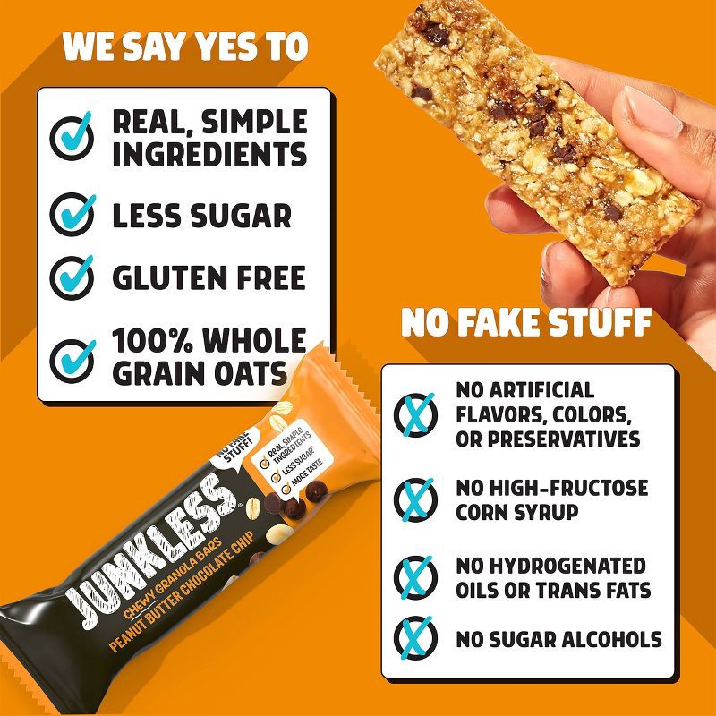 slide 6 of 7, JUNKLESS Peanut Butter Chocolate Chip Chewy Granola Bars - 6.6oz/6ct, 6 ct; 6.6 oz