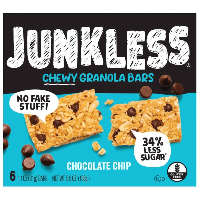 slide 1 of 7, JUNKLESS Chocolate Chip Chewy Granola Bars - 6.6oz/6ct, 6 ct; 6.6 oz