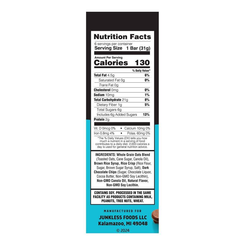 slide 3 of 5, JUNKLESS Chocolate Chip Chewy Granola Bars - 6.6oz/6ct, 6 ct; 6.6 oz