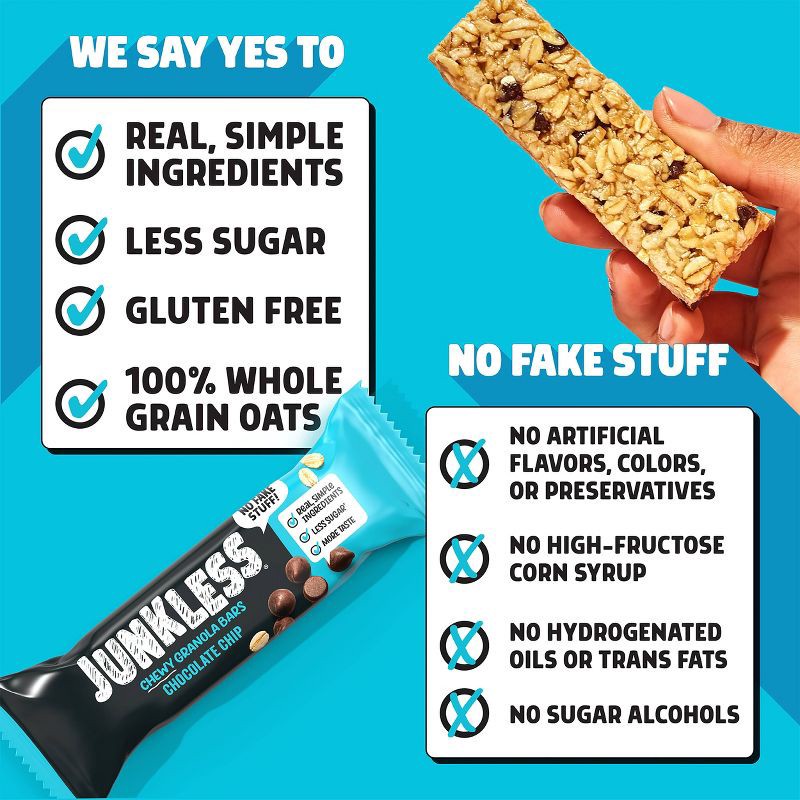 slide 6 of 7, JUNKLESS Chocolate Chip Chewy Granola Bars - 6.6oz/6ct, 6 ct; 6.6 oz
