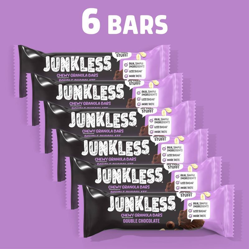 slide 5 of 7, JUNKLESS Double Chocolate Chewy Granola Bars - 6.6oz/6ct, 6 ct; 6.6 oz