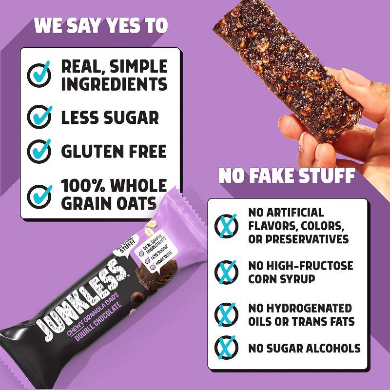 slide 6 of 7, JUNKLESS Double Chocolate Chewy Granola Bars - 6.6oz/6ct, 6 ct; 6.6 oz