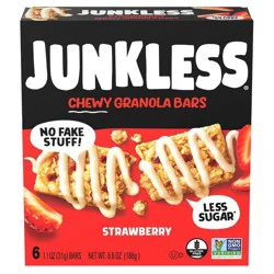 JUNKLESS Strawberry Chewy Granola Bars - 6.6oz/6ct
