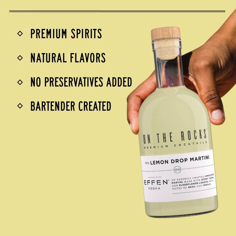 slide 7 of 9, On The Rocks Premium Cocktails On The Rocks Lemon Drop Martini Cocktail - 375ml Bottle, 375 ml