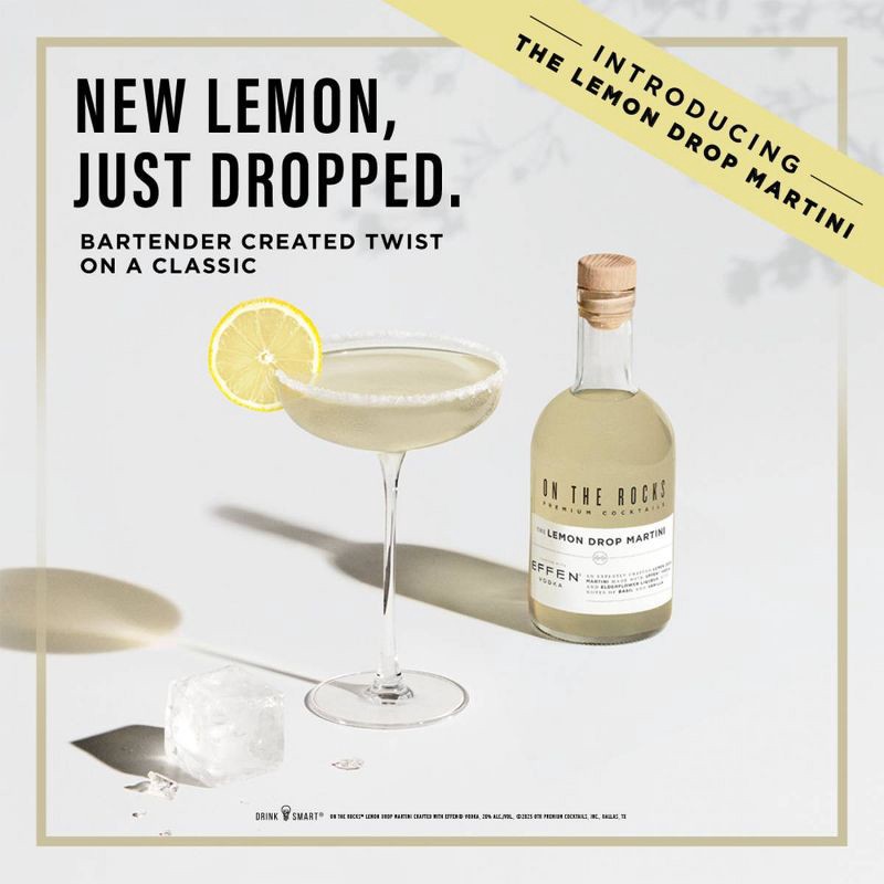 slide 9 of 9, On The Rocks Premium Cocktails On The Rocks Lemon Drop Martini Cocktail - 375ml Bottle, 375 ml