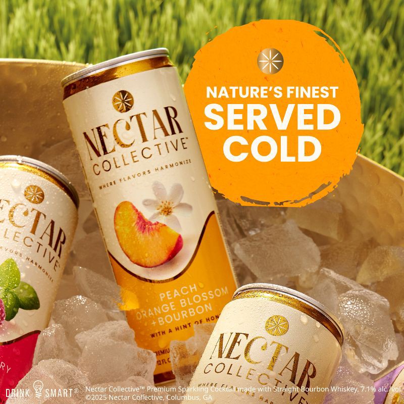 slide 5 of 8, Nectar Collective Peach Orange Blossom Bourbon - 4pk/12 fl oz Cans, 4 ct; 12 fl oz