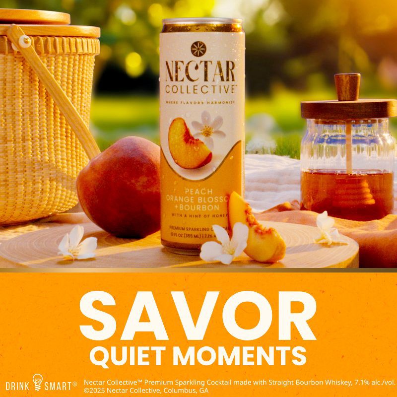 slide 6 of 8, Nectar Collective Peach Orange Blossom Bourbon - 4pk/12 fl oz Cans, 4 ct; 12 fl oz