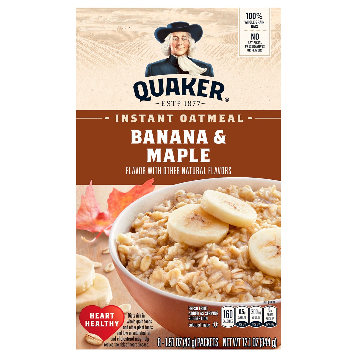 slide 8 of 8, Quaker Instant Oatmeal, 8 ct