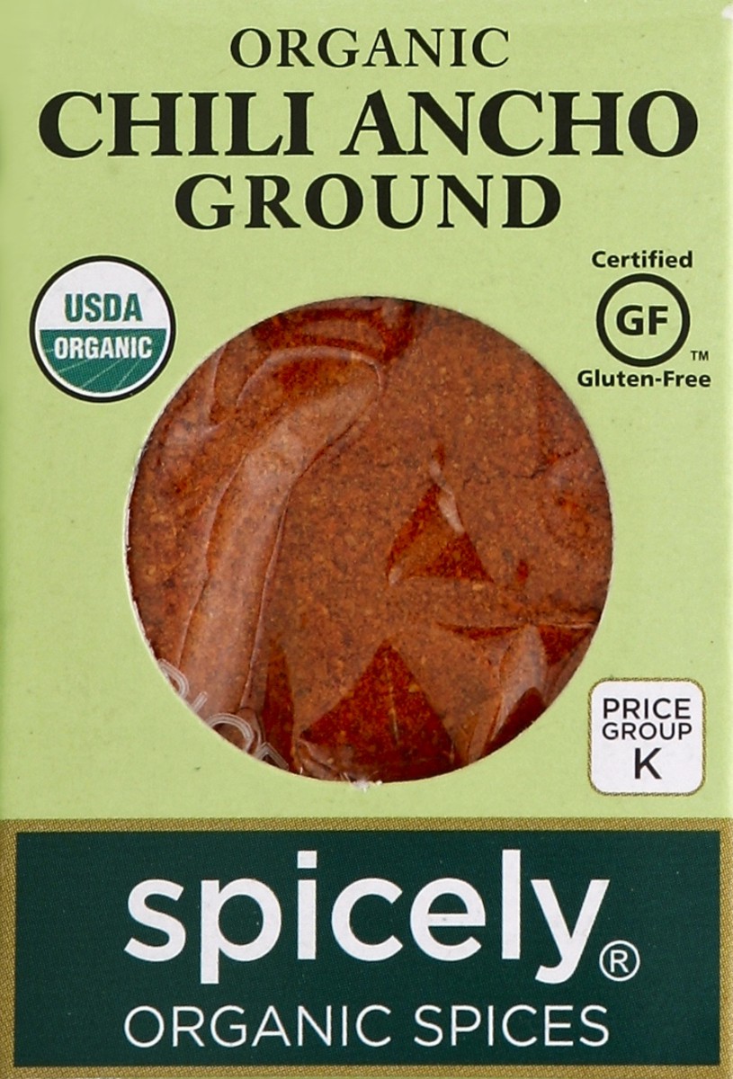 slide 2 of 4, Spicely Organic Spices Chili Ancho Ground Ecobox, 0.45 oz