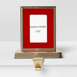 Christmas Photo Frame Stocking Holder Gold and Red - Wondershop™