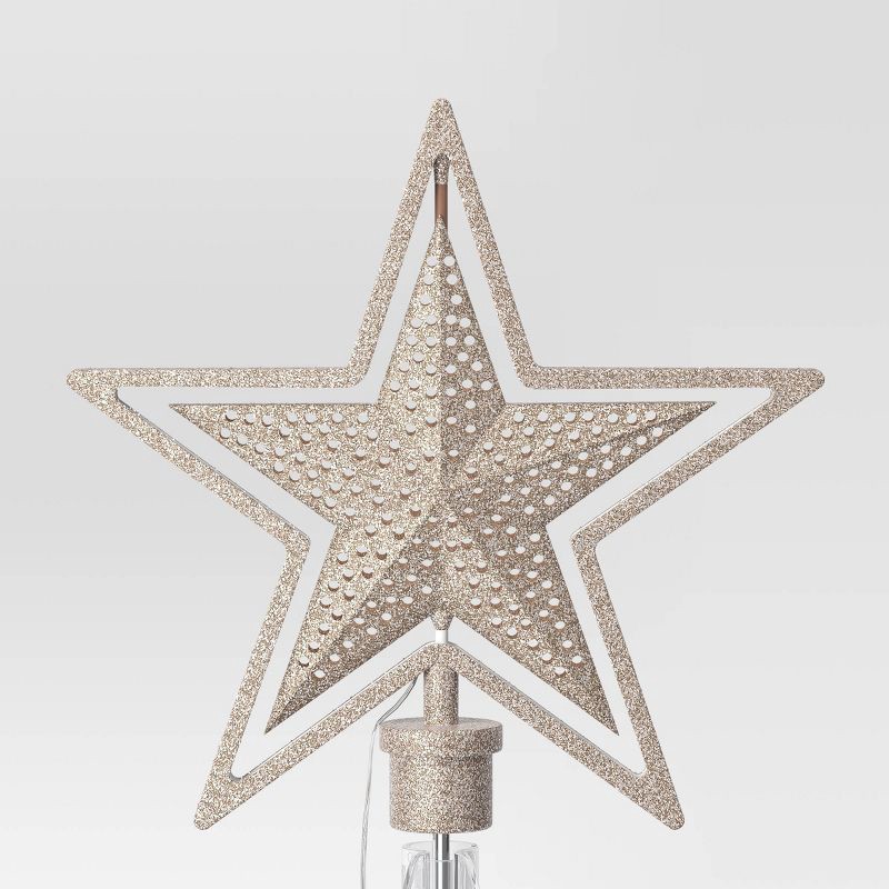 slide 4 of 4, Christmas Lit Auto Rotating Star Tree Topper 5 Point Gold - Wondershop™, 1 ct