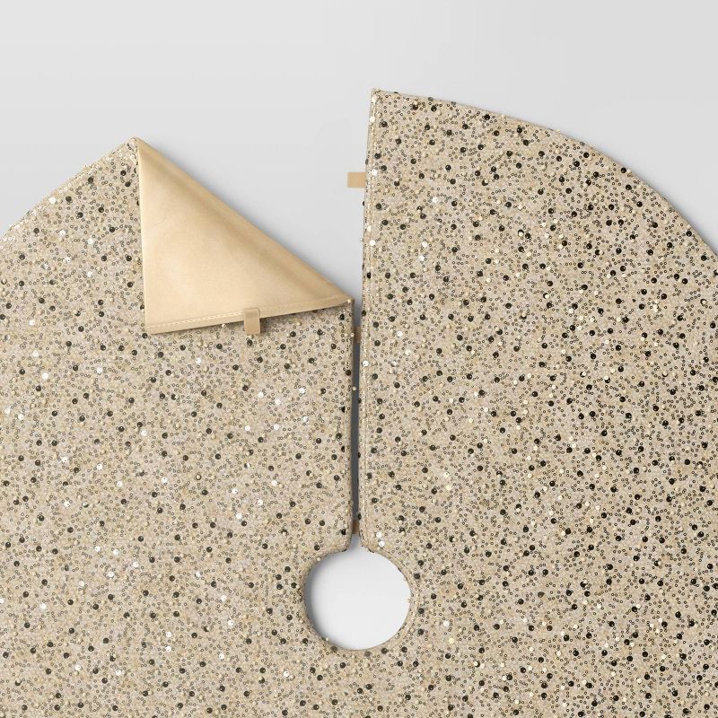 slide 5 of 5, 48" Christmas Sequined and Beaded Tree Skirt Silver - Wondershop™, 1 ct