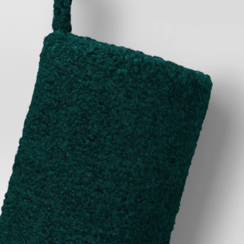 slide 3 of 3, 20" Christmas Faux Shearling Stocking Emerald Green - Wondershop™, 1 ct