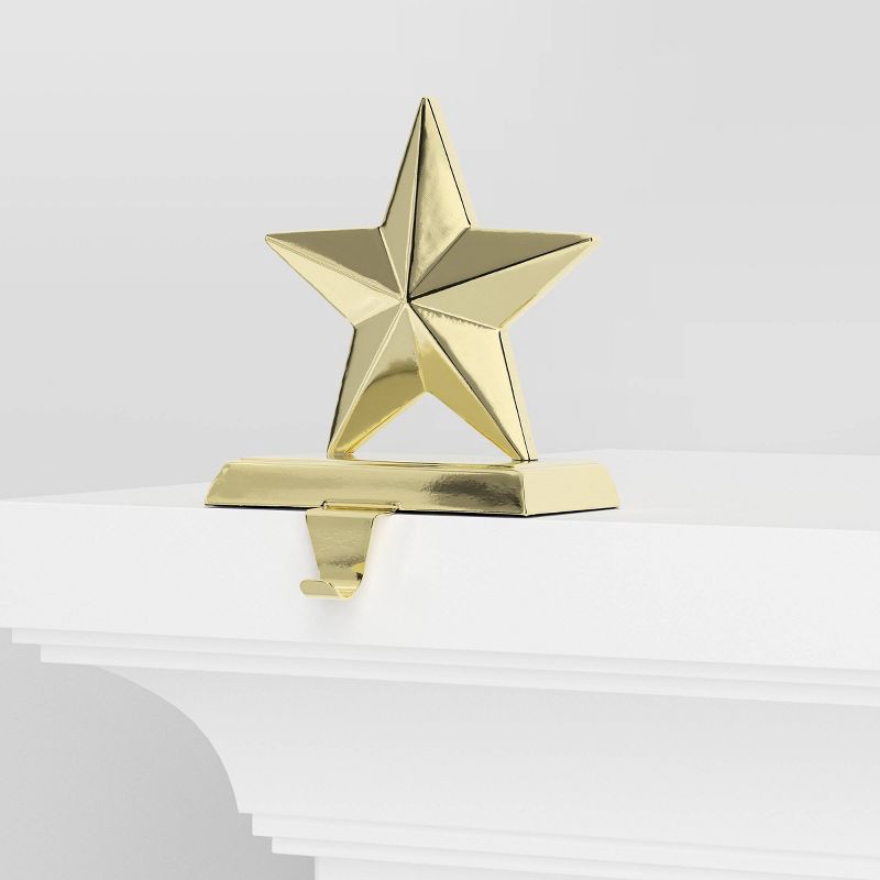 slide 3 of 4, Christmas Gold Star Stocking Holder - Wondershop™, 1 ct