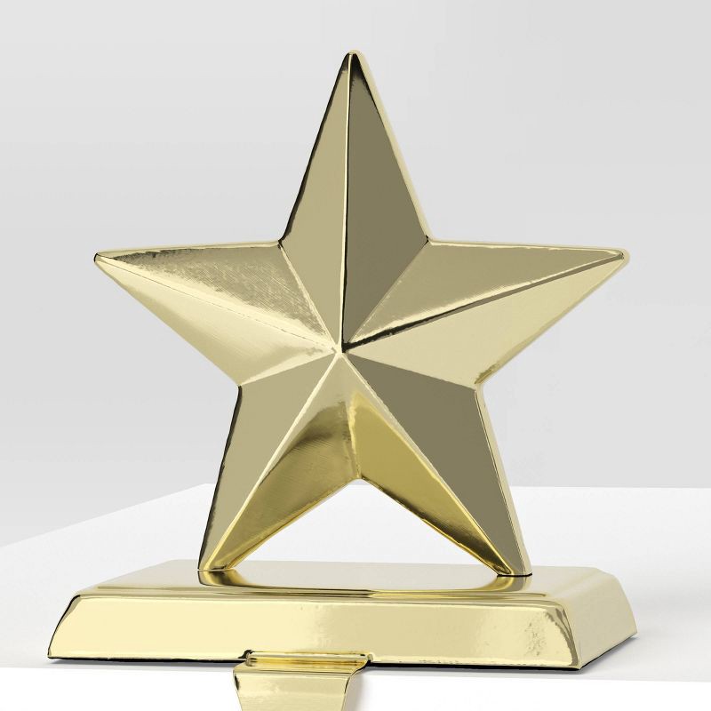 slide 4 of 4, Christmas Gold Star Stocking Holder - Wondershop™, 1 ct