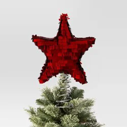 Christmas Sequin Red Fabric Star Tree Topper - Wondershop™