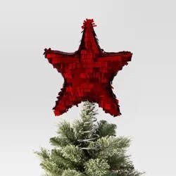 Christmas Sequin Red Fabric Star Tree Topper - Wondershop™