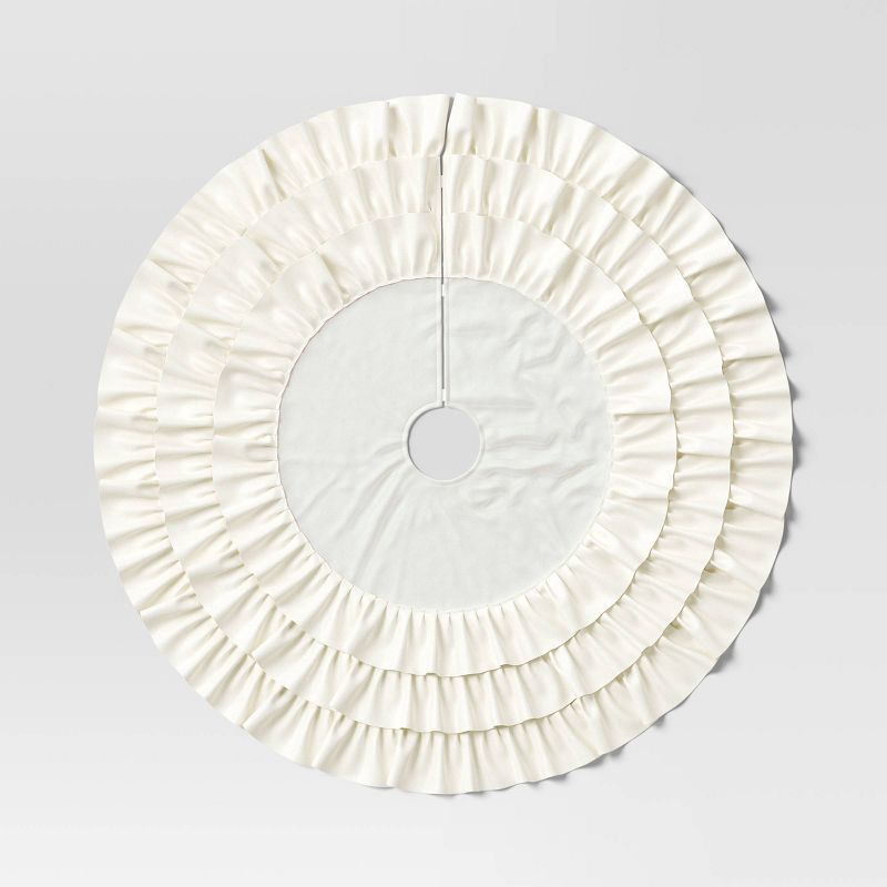 slide 4 of 5, 48" Christmas Ruffle Tree Skirt White - Wondershop™, 1 ct